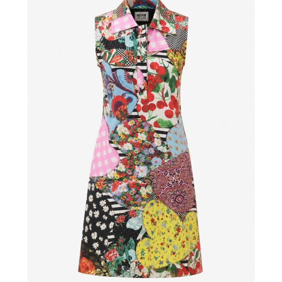 Moschino Dresses & Skirts - Moschino Jeans Patchwork Heart Print Mini Dress Multicolor IT 46 US 12 8